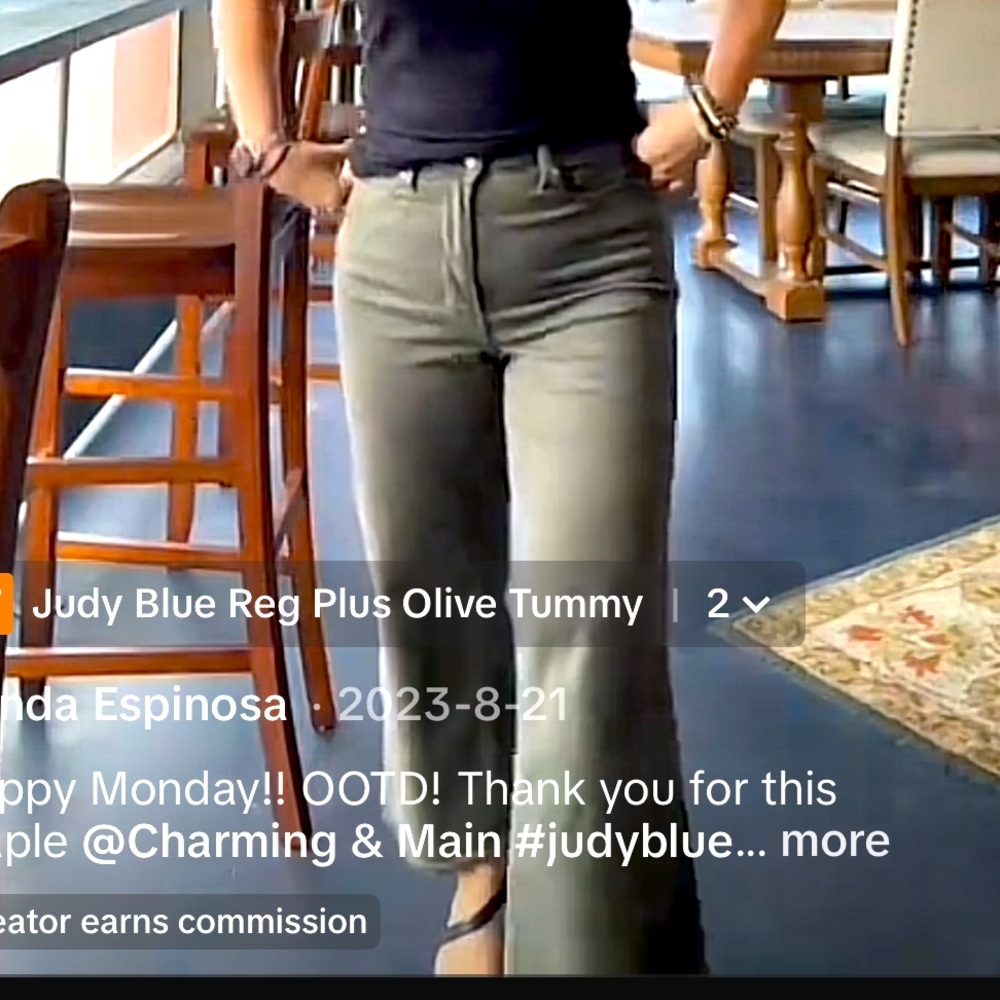 Olive green tummy control Judy Blue cropped jeans!